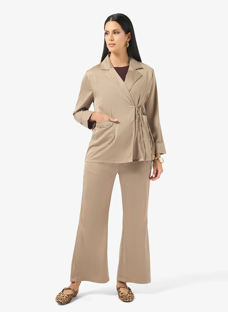 Khizana  Longline Top With Side Tie Up & Pant Set for Women | Best Price UAE